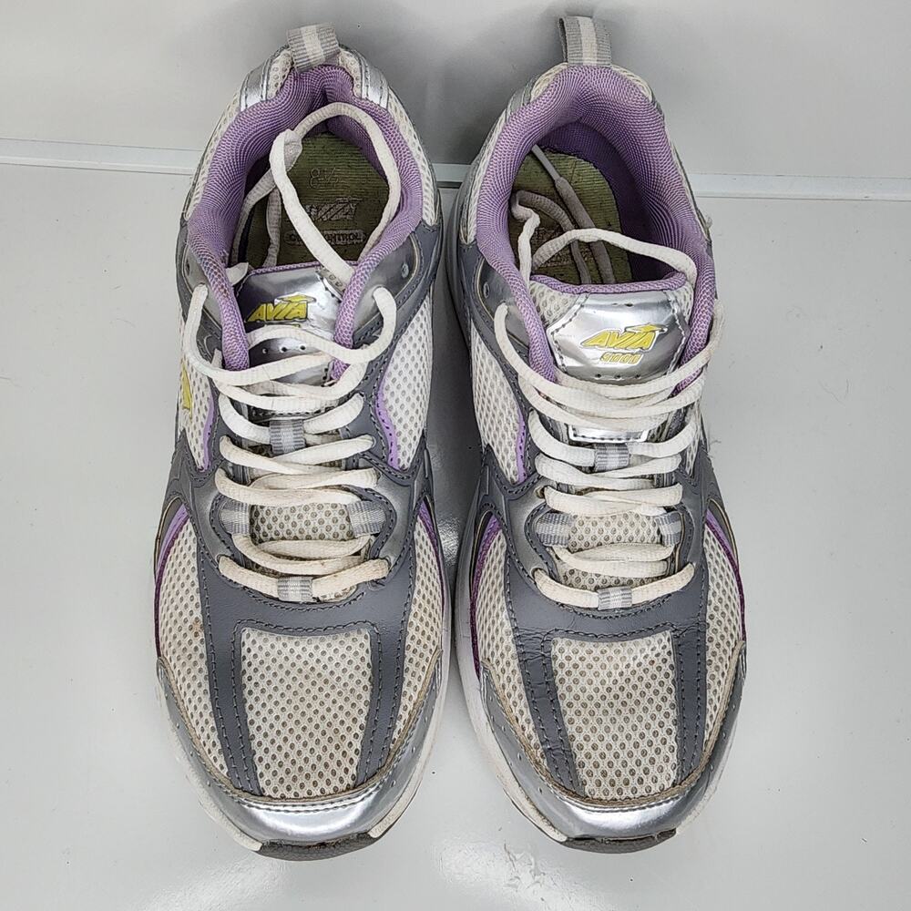Avia Women 8.5 Athletic Sneakers 5000 Silver Purple White WMAV43GX002L Workout - Picture 9 of 10